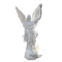 Winged Angel Statue Victory Torch White Marble