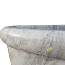 Marble bathtub with two rings traditional rolled edge oval design perfect for high-end mansions