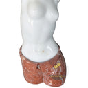 Marble bust white marble and bright red marble woman