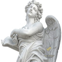 Marble sculpture for sale of White marble angel with scroll