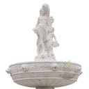 White Marble Water Fountain Figural Caryatid Octagonal Pool
