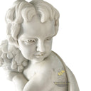 Stone statuary white marble cherub garden set