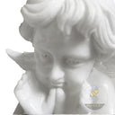 Marble Angel for Garden white marble praying cherub