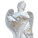 Marble sculpture for sale of White marble angel with scroll