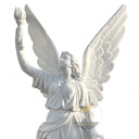 Winged Angel Statue Victory Torch White Marble