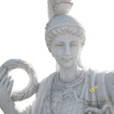 Large stone garden ornament of Athena and Hermes in White Marble