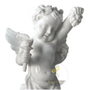 Marble angel statue white marble cherub with torch