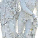 Large stone garden ornament of Athena and Hermes in White Marble
