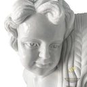 Stone statuary white marble cherub garden set