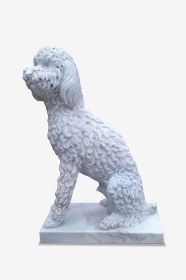 Custom White marble dog sculpture