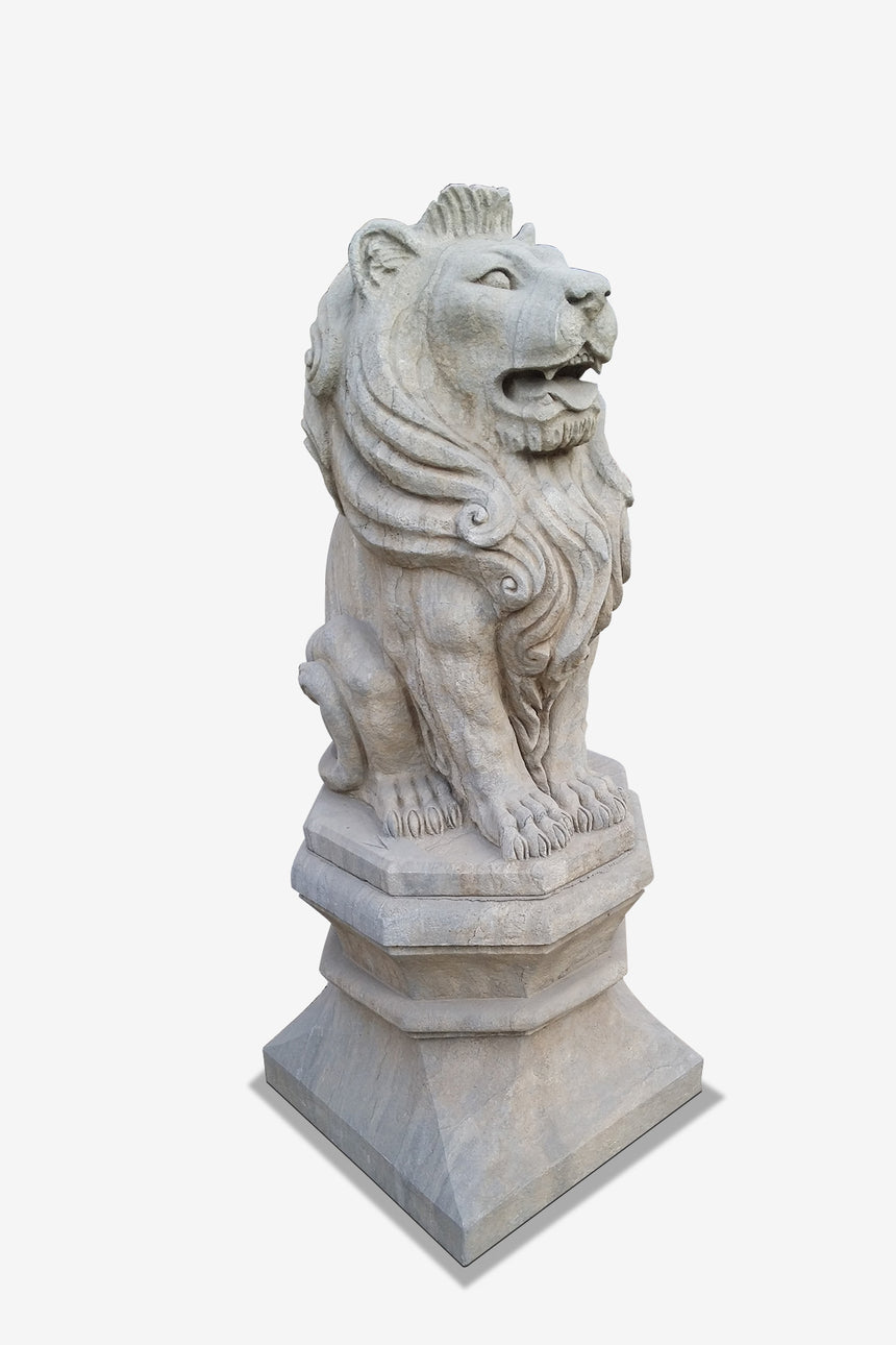 Custom Grey Stone Lion Sculpture for Garden