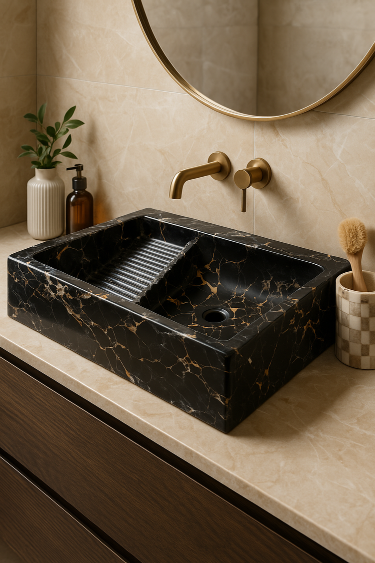 Square marble sinks