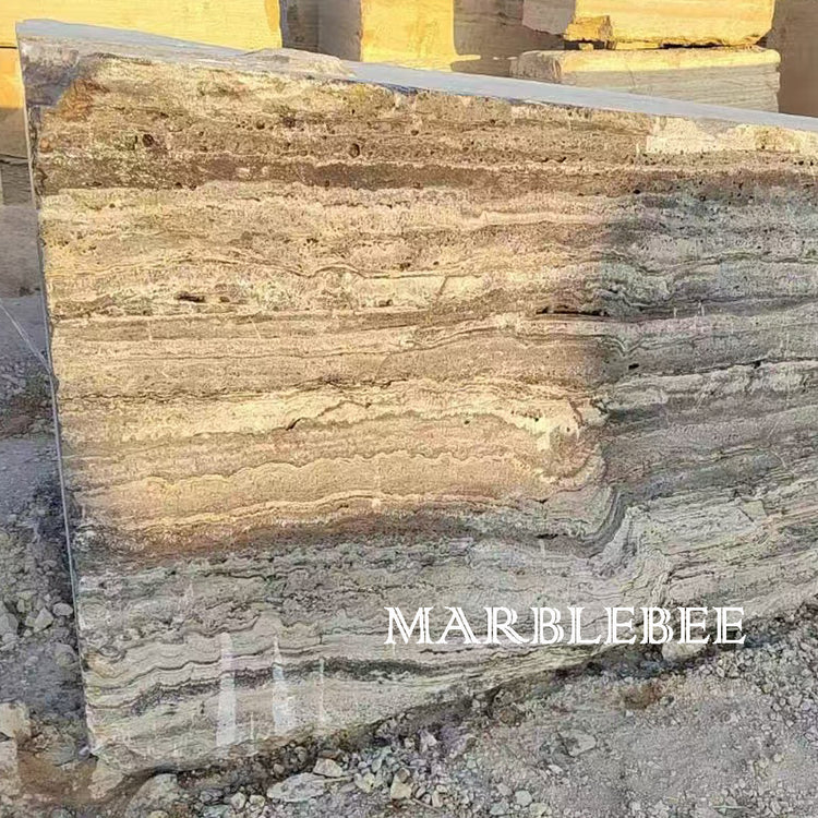 Silver Gray Travertine Marble Sample