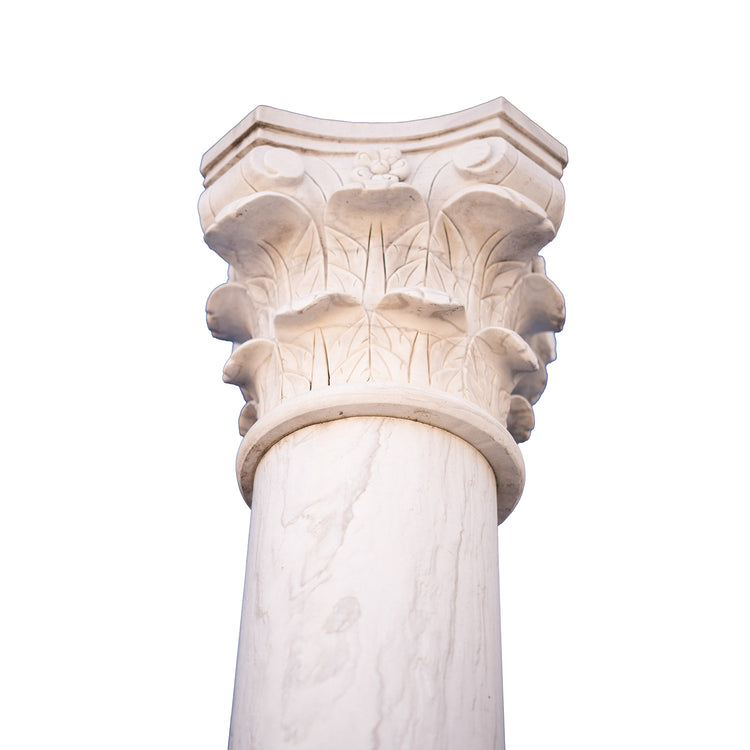 white marble columns