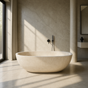 Limestone Bathtub - Modern freestanding natural stone beige bathtub