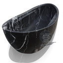 Black Stone Bathtub Crafted from Nero Marquina Marble