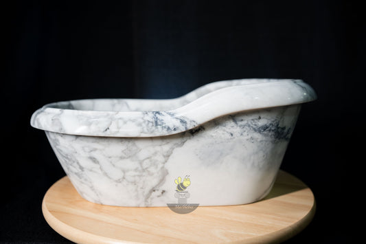 Mini baignoire en marbre blanc - décoration moderne en marbre