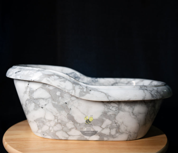 White Marble bathtub mini -modern marble decoration