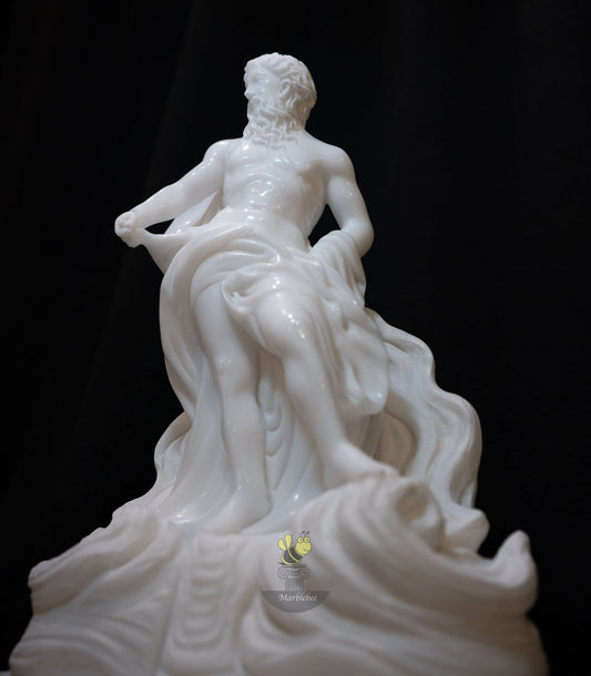 Statue of Neptune in White Marble