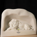 Mini Marble statue replica of rock relief of a lion