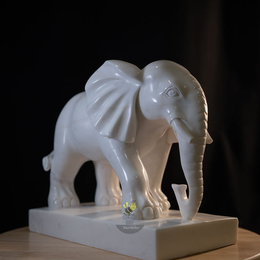 Éléphant en marbre blanc Mini décoration d'hôtel moderne