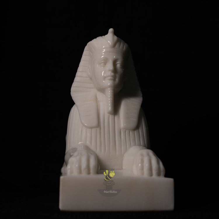 Sphinx statue in white marble