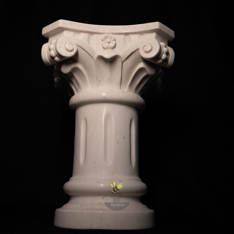 Architectural Columns in White Marble