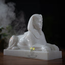 Sphinx statue in white marble