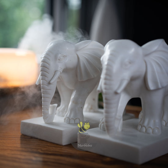 White marble elephant Mini Modern hotel decoration