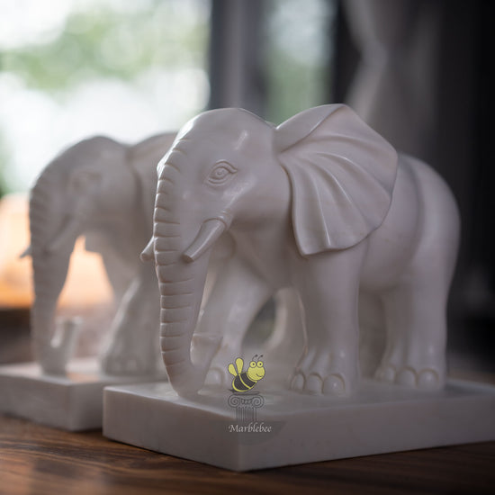 White marble elephant Mini Modern hotel decoration