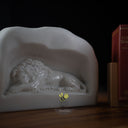 Mini Marble statue replica of rock relief of a lion