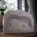 Mini Marble statue replica of rock relief of a lion