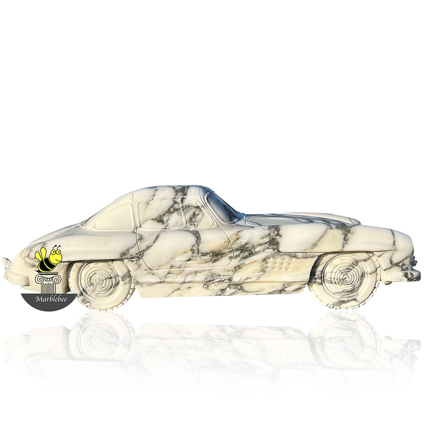 Customizable white marble car model