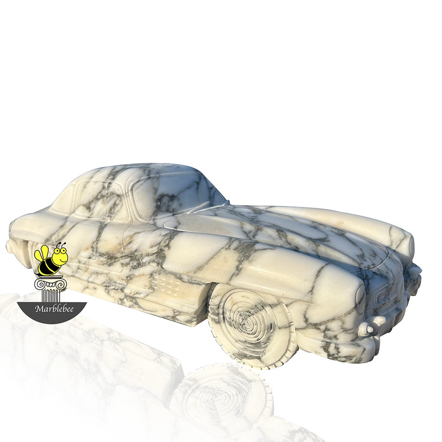 Customizable white marble car model