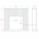 White Modern marble fireplace in Calacatta Gold - Image 9