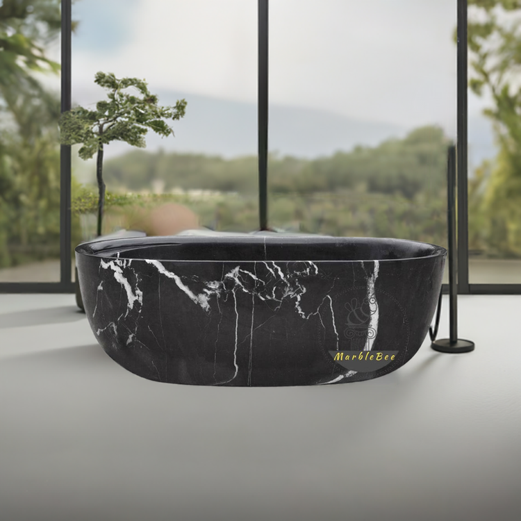 Stone bathtub | Large Black marble bathtub