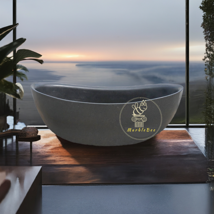 Granite Bathtub hand-carved from natural black granite