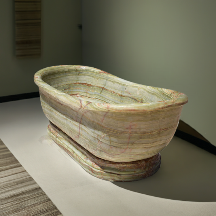 Green Onyx Bathtub – Hand-Carved luxury tub by MarbleBee