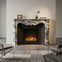 Marble fireplace in Italian Cipollino Ondulato - Image 2