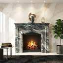 Marble fireplace in Italian Cipollino Ondulato - Image 2