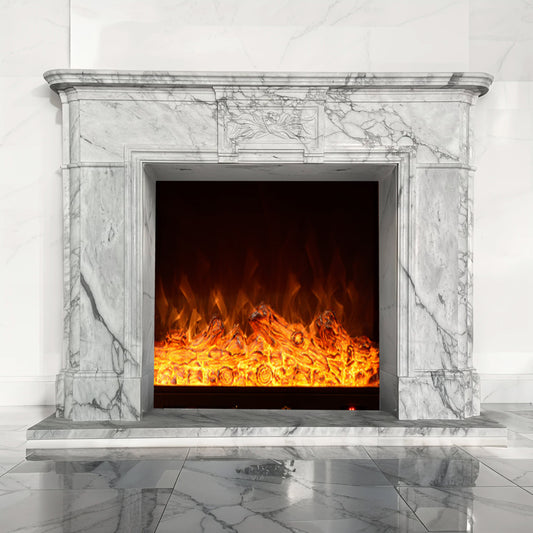Arabescato White Marble Fireplace