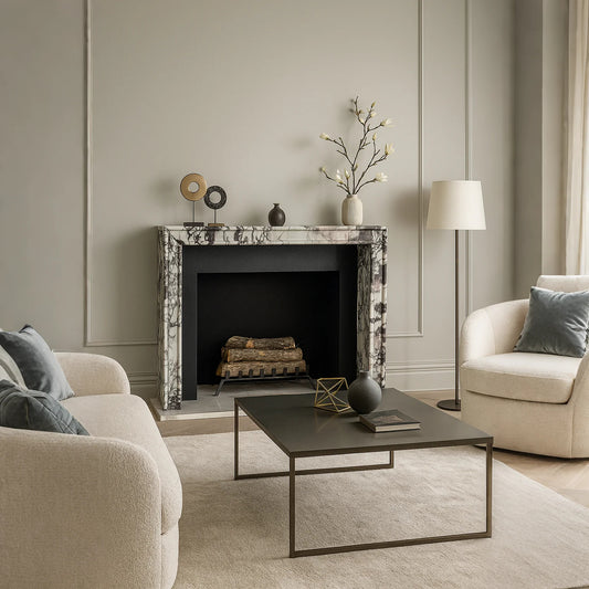 marble fireplace mantel shelf Calacatta Viola