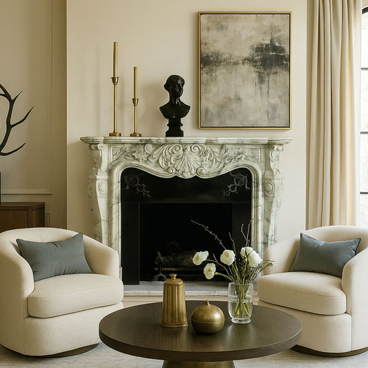 Arabescato Marble fireplace French Style