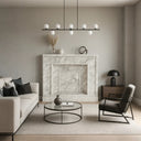 Modern Marble fireplace White Arabescato
