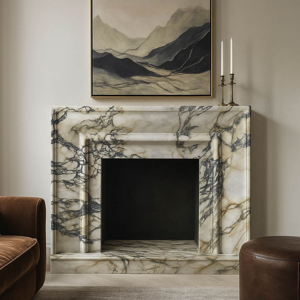 Calacatta Monet Marble Fireplace Surround Modern 47.24