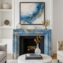 Natural Blue Marble Fireplace 47.24" Tall