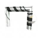 Modern Marble Fireplace | Unique Panda White Marble 47.24" Tall