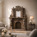 Marble fireplace surround Overmantel French Style 82.6" Width 102" tall