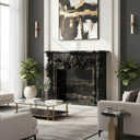 Marble fireplace surround | Luxury Portoro Gold Marble 66.9" Width 57" Tall