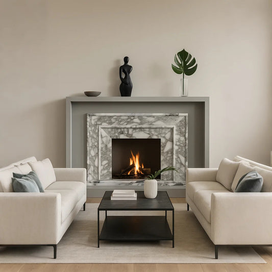 Modern Arabescato Fireplace Surround